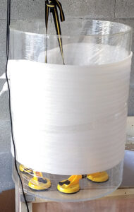 Emballage d'une cuve acrylique pour aquarium cylindrique de la marque Visieau'Faune